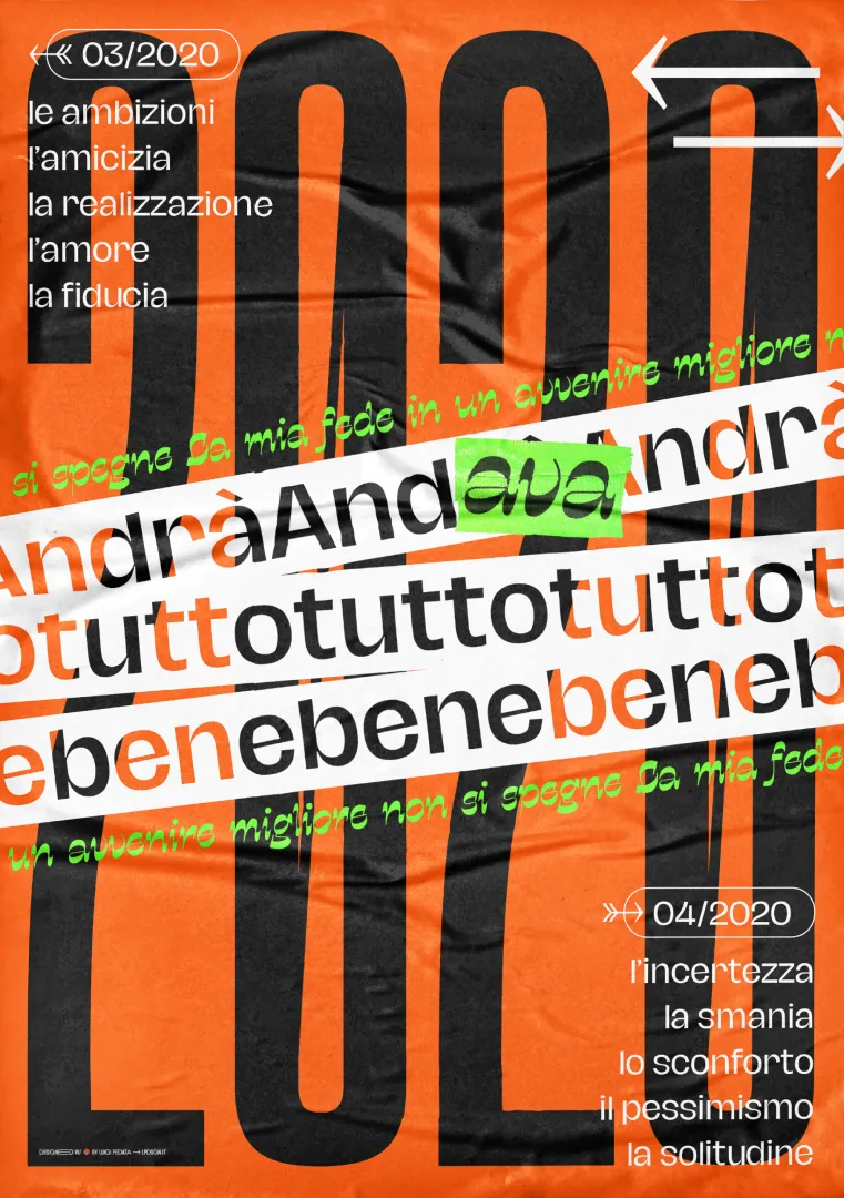 Andava tutto bene Covid-19’s time poster, celebrating awfulness and hypocrisy